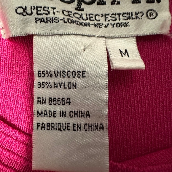 Joseph A Fuchsia Pink 3/4" Sleeve Elegant Women's Top With Bow Size M NWT - Picture 7 of 14